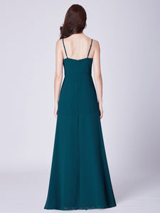 Fhion A Line V Neck Long Chiffon Formal Evening Dresses