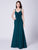 Fhion A Line V Neck Long Ruffles Evening Party Dresses