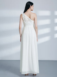 Fhion Lace Floor Length Single Shoulder Bridesmaid Dresses