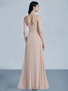 Fhion Chiffon Floor Length Vneck Bridesmaid Dresses