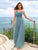 Adjtable Spaghetti Straps Long Blh Chiffon Bridesmaid Dress with Ruched Bodice