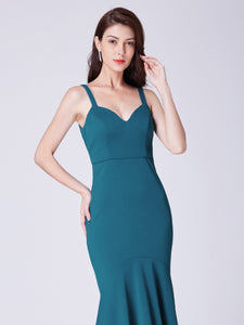 Spaghetti Straps V Neck High-Low Cocktail Party Dress F