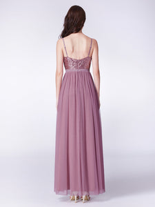 A Line Long Tulle Bridesmaid Dresses