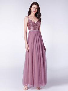 A Line Long Tulle Bridesmaid Dresses