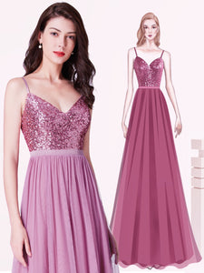 A Line Long Tulle Bridesmaid Dresses