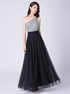 Fhion Sequins Floor Length Single Shoulder Bridesmaid Dresses