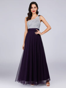 Fhion Sequins Floor Length Single Shoulder Bridesmaid Dresses