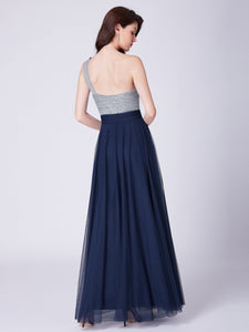 Fhion Sequins Floor Length Single Shoulder Bridesmaid Dresses