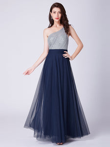 Fhion Sequins Floor Length Single Shoulder Bridesmaid Dresses