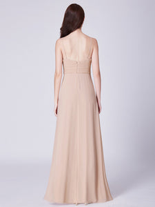 Ruched-Bodice Sweetheart Long Chiffon Bridesmaid Dresses