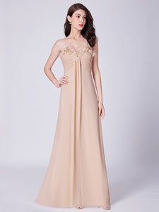 Ruched-Bodice Sweetheart Long Chiffon Bridesmaid Dresses