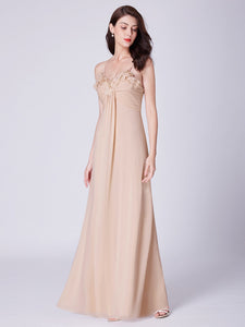 Ruched-Bodice Sweetheart Long Chiffon Bridesmaid Dresses