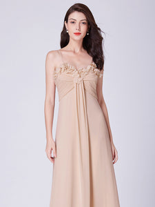 Ruched-Bodice Sweetheart Long Chiffon Bridesmaid Dresses