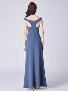 Cold-Shoulder Long Formal Evening Dress