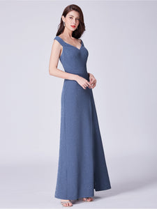 Cold-Shoulder Long Formal Evening Dress