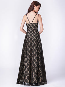 Empire-Waist Long Lace Formal Evening Dress