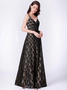 Empire-Waist Long Lace Formal Evening Dress