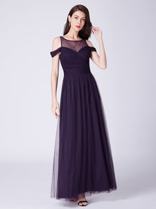 Fhion A Line Long Tulle Bridesmaid Dresses