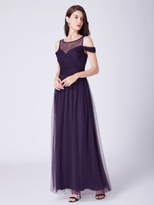 Fhion A Line Long Tulle Bridesmaid Dresses