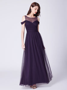 Fhion A Line Long Tulle Bridesmaid Dresses