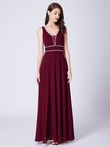 Ever Pretty  Fhion A Line V Neck Long Chiffon Formal Evening Dress