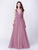 A-Line Deep V-Neck Long Evening Prom Dress