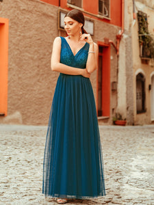 Long Tulle Bridesmaid Dress