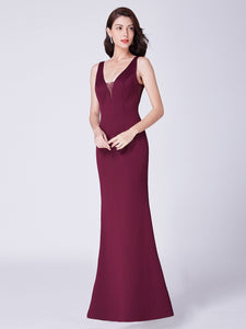 Ever Pretty  Deep V Neck Fishtail Long Evening Party Dress