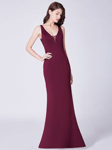 Ever Pretty  Deep V Neck Fishtail Long Evening Party Dress