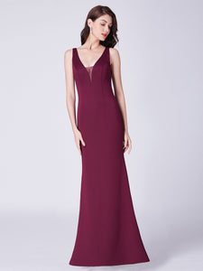 Ever Pretty  Deep V Neck Fishtail Long Evening Party Dress