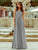 V Neck Hollow Out Long Bridesmaid