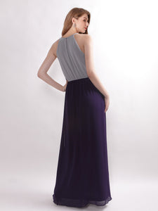 Ever Pretty  Fhion Contrt Color Floor Length Evening Party Dress