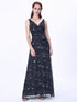 Fhion V Neck Long Evening Party Dress