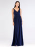 Deep V Neck Sleeveless Evening Bridesmaid Dress