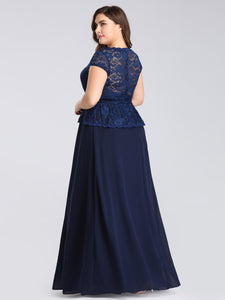 Lace V-Necklinen Evening Dress