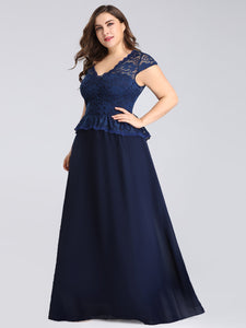 Lace V-Necklinen Evening Dress