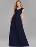 Fhion V neck Lace Sleeveless Long Evening Party Dress