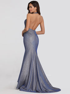 Fhion Sleeveless DeF V Neck Long Cocktail Party Dresses F