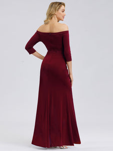 Fhion Strless  Sleeve Split Long Cocktail Dresses F