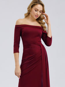 Fhion Strless  Sleeve Split Long Cocktail Dresses F