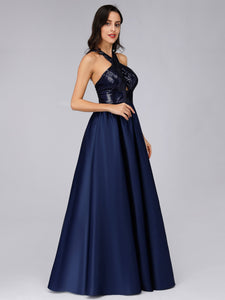 Cold Shoulder Sequin Prom Dresses for  F