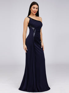 One Shoulder Side Split Sequin Dress Evening Dresses