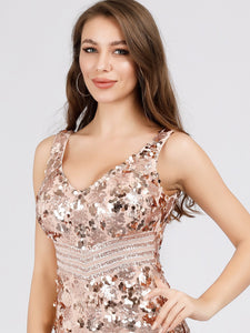 Rose Gold Mermaid Sequin Dresses for  F