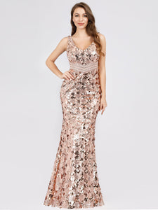 Rose Gold Mermaid Sequin Dresses for  F