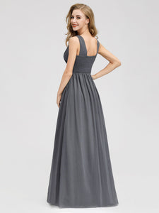 A-Line Deep V-Neck Evening Party Maxi Dress