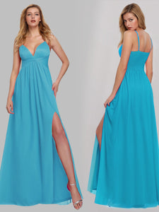 V-Neck Spaghetti Straps Evening Party Maxi Dresses