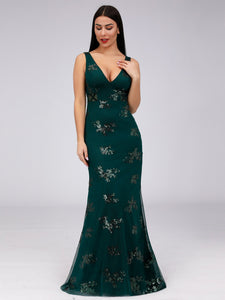 Ever Pretty Sequin Print Slim Fit Fishtail Evening Dresses