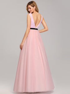 A-line Backless Evening Party Maxi Dress