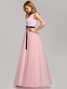 A-line Backless Evening Party Maxi Dress