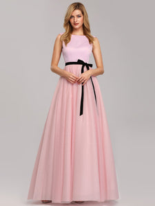 A-line Backless Evening Party Maxi Dress